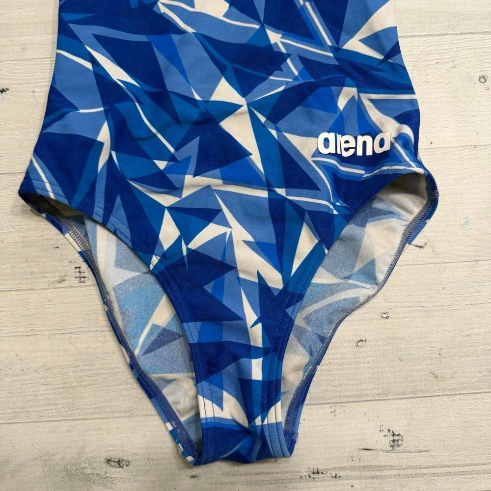 Arena girls‎ blue geometric one piece swimsuit size 24